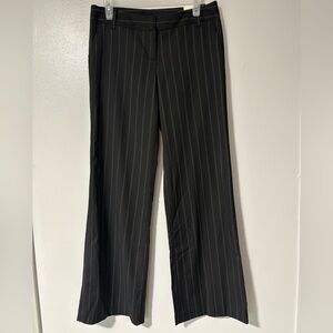 LOFT Black and White Pinstripe Wide Leg Pants